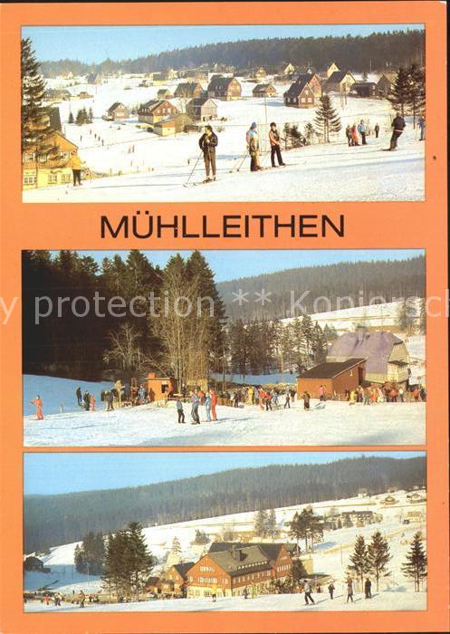 Muehlleithen Klingenthal Teilansichten Erholungsort Wintersportplatz Skifahrer
