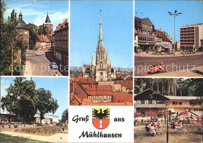 Muehlhausen Thueringen Frauentor Marienkirche Wilhelm Pieck Platz Naherholungsze