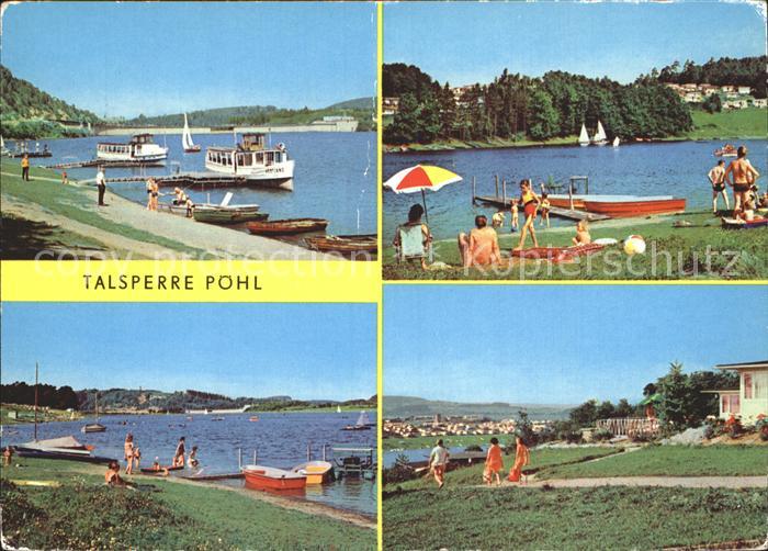 Poehl Vogtland Talsperre Stausee Dampfer Anleger Badestrand Bungalows