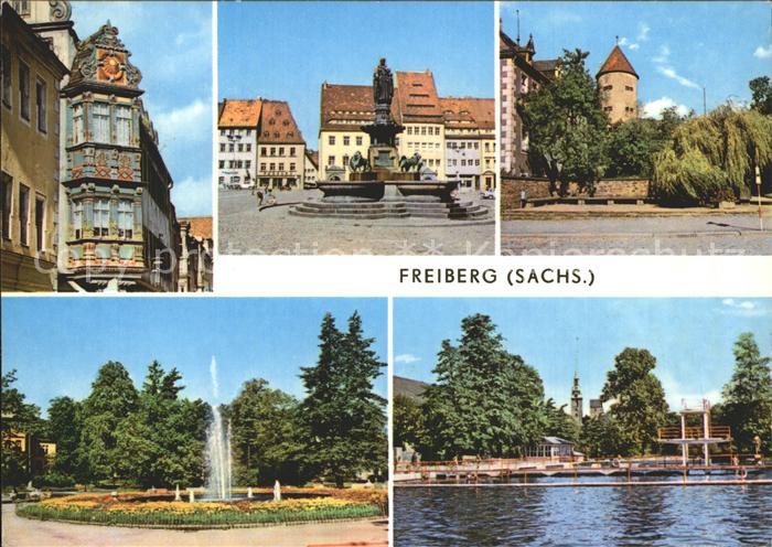 Freiberg Sachsen Renaissance Erker Karl Marx Strasse Brunnendenkmal Obermarkt Sc