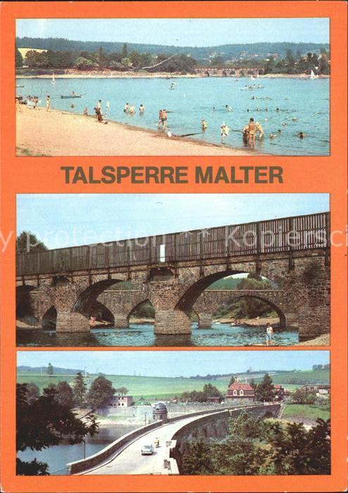 Malter Talsperre Stausee Strand Bruecke Sperrmauer