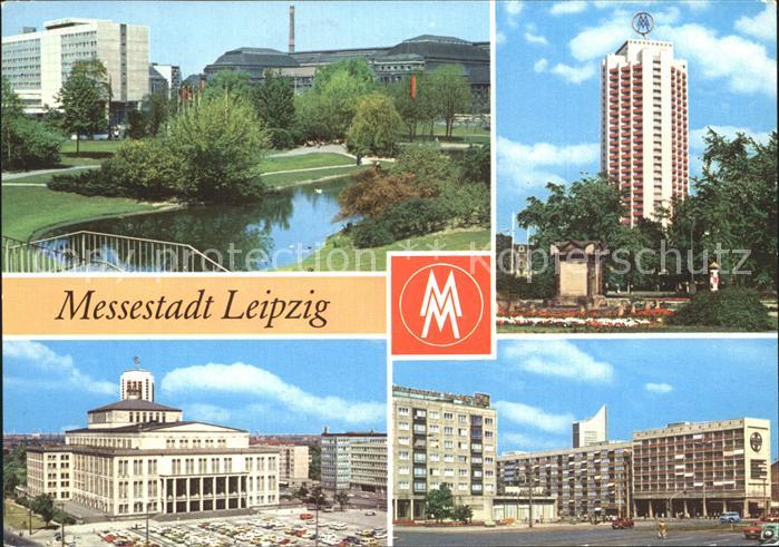 LEIPZIG Sachsen Schwanenteich mit Blick zum Interhotel Hochhaus Opernhaus