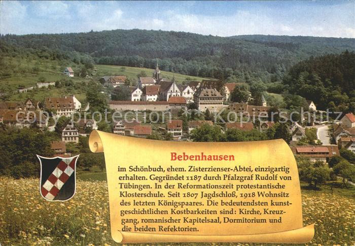 Bebenhausen Tuebingen Teilansicht mit Spruch und Ehemaligen Kloster