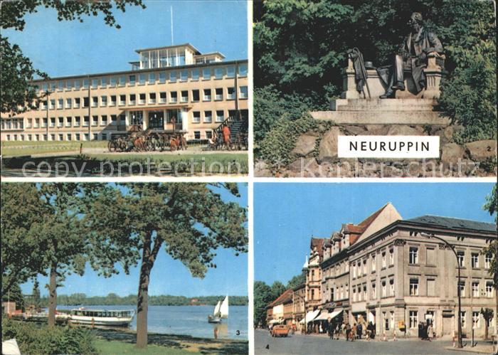 Neuruppin Poliklinik Fontanedenkmal Karl Marx Strasse Dampferanlegestelle