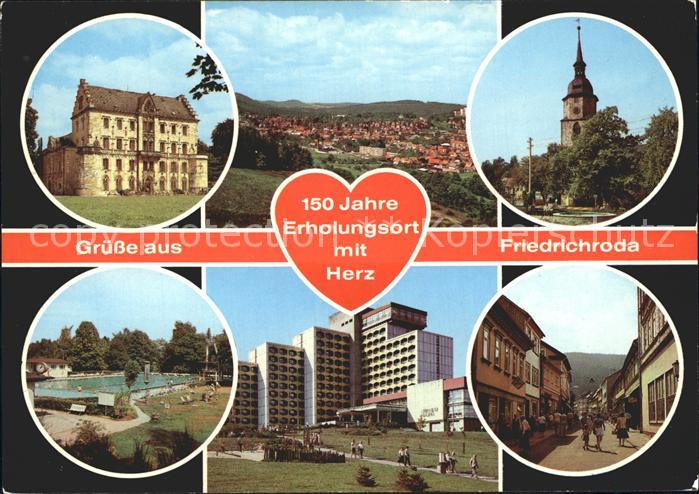 Friedrichroda Schloss Totalansicht Platz der Jungen Pioniere Hauptstrasse