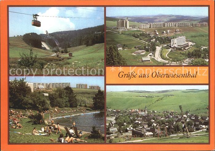 Oberwiesenthal Erzgebirge Blick zu den Sprungschanzen Sparringberg Freibad Teila