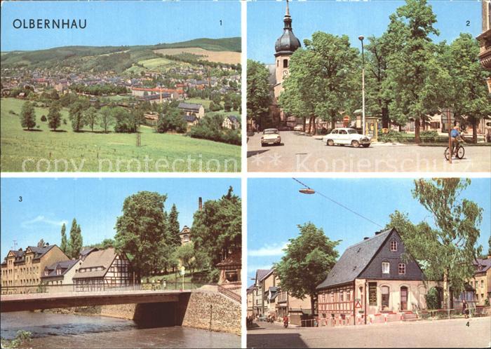 Olbernhau Erzgebirge Ernst Thaelmann Platz Gruentalerstrasse Kegelbruecke