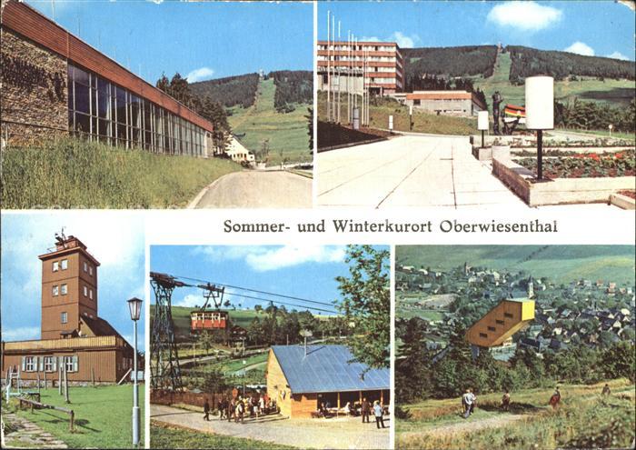 Oberwiesenthal Erzgebirge Hallenschwimmbad Blick zum Fichtelberg Talstation