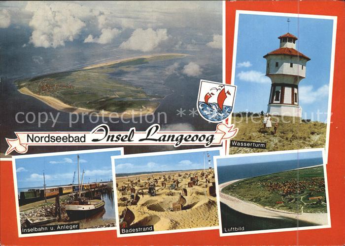 Langeoog Nordseebad Badestrand Wasserturm Inselbahn