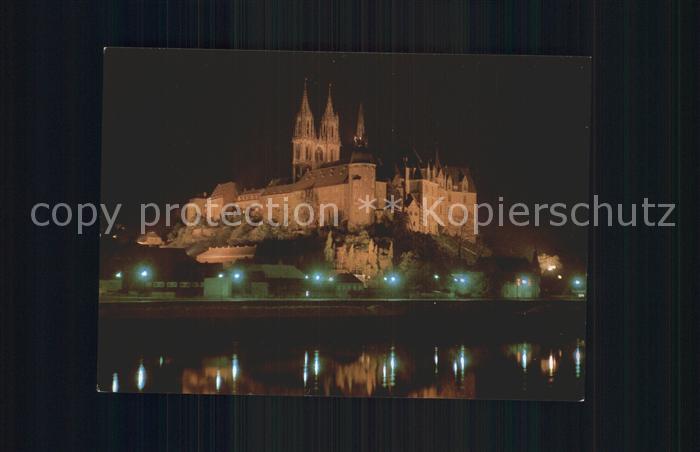 Meissen Elbe Sachsen Albrechtsburg Dom Nacht