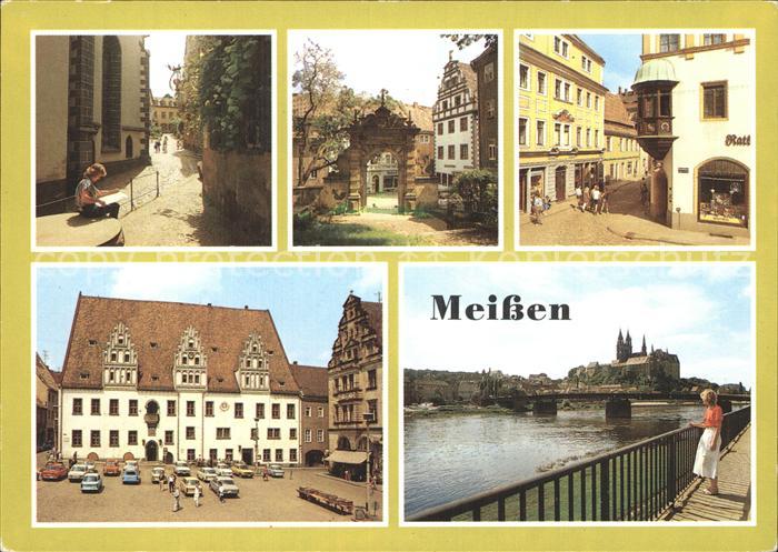 Meissen Elbe Sachsen Tuchmachertor Markt Rathaus Frauenkirche