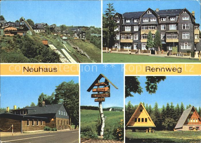 Neuhaus Rennweg Jugendschanzenanlagen im Gruendle Rennsteigbaude