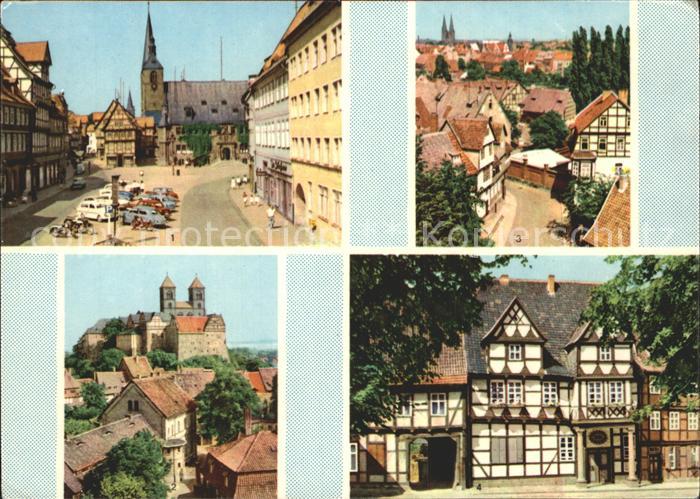 Quedlinburg Harz Markt Klopstockhaus Blick vom Muenzerberg