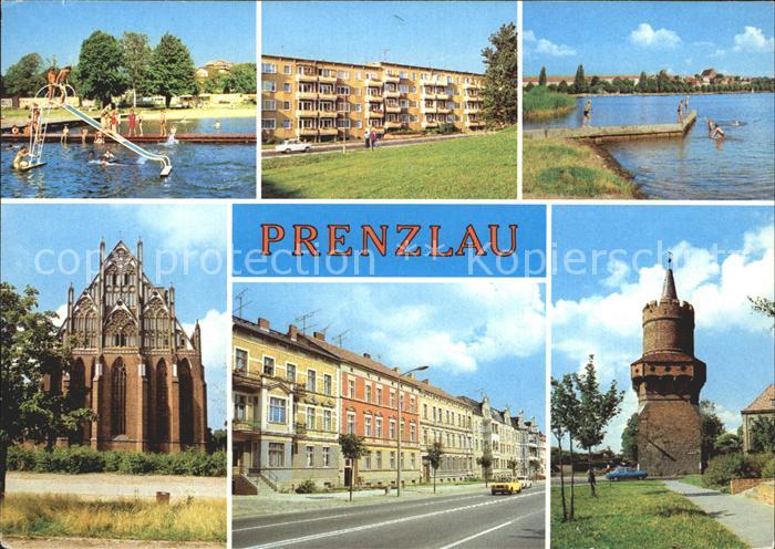 Prenzlau Freibad Uckersee Neubauten Sankt Marienkirche Mitteltorturm