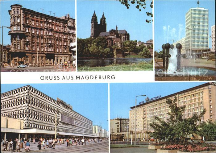 MAGDEBURG  CITY Hasselbachplatz Elbe Dom Karl Marx Strasse Centrum Warenhaus