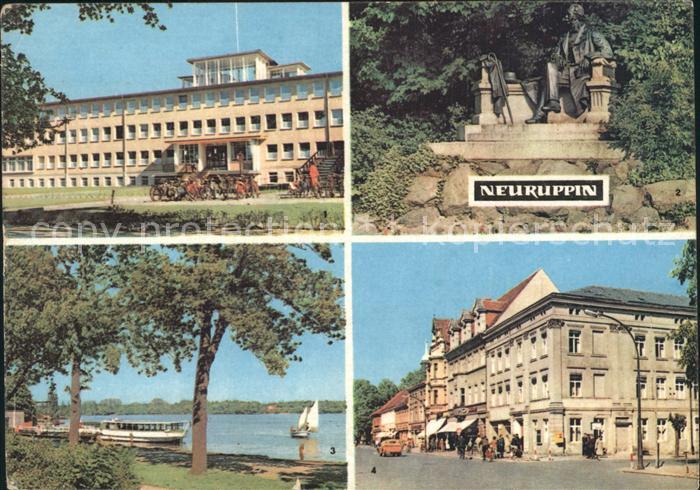 Neuruppin Poliklinik  Fontane Denkmal Dampferanlegestelle Karl Marx Strasse