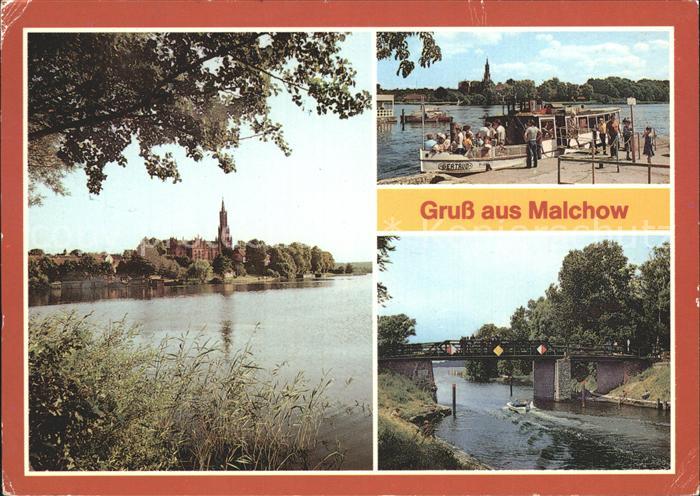 Malchow Ortsteil Kloster Fahrgastschiff auf dem Malchower See Lenzer Kanal
