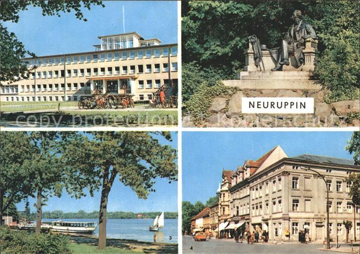 Neuruppin Poliklinik Fontane Denkmal Karl Marx Strasse Dammpferanlegestelle