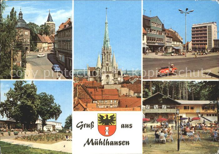 Muehlhausen Thueringen Blick zum Inneren Frauentor Marienkirche Wilhelm Pieck Pl