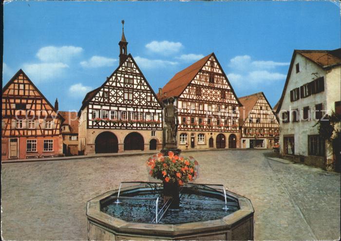 Dornstetten Wuerttemberg Marktplatz mit Brunnen