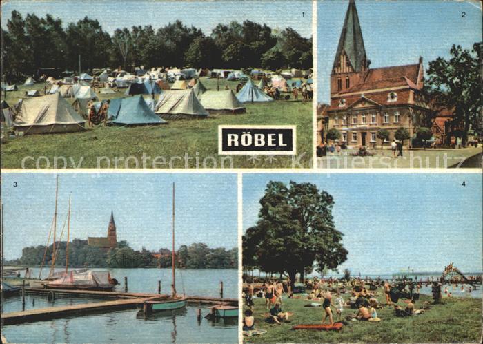 Roebel Mueritz Zeltplatz Rathaus Blick nach Roebel Badeanstalt