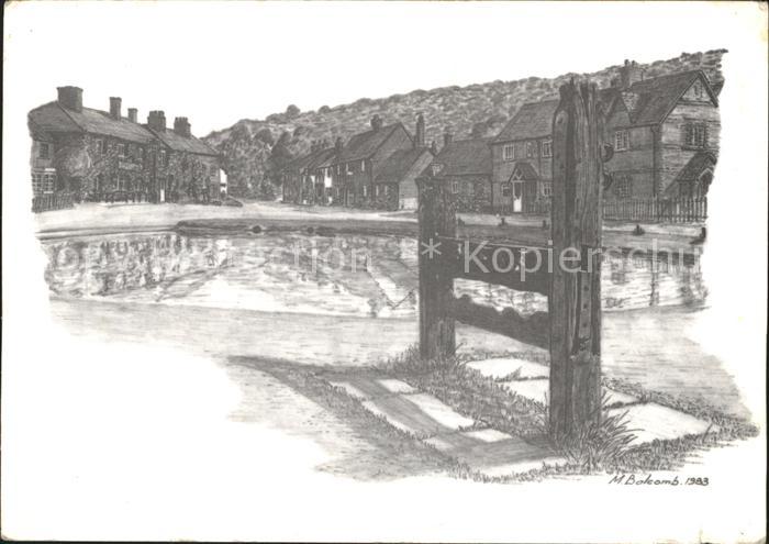 Hertfordshire Stocks and Greyhound Kuenstlerkarte