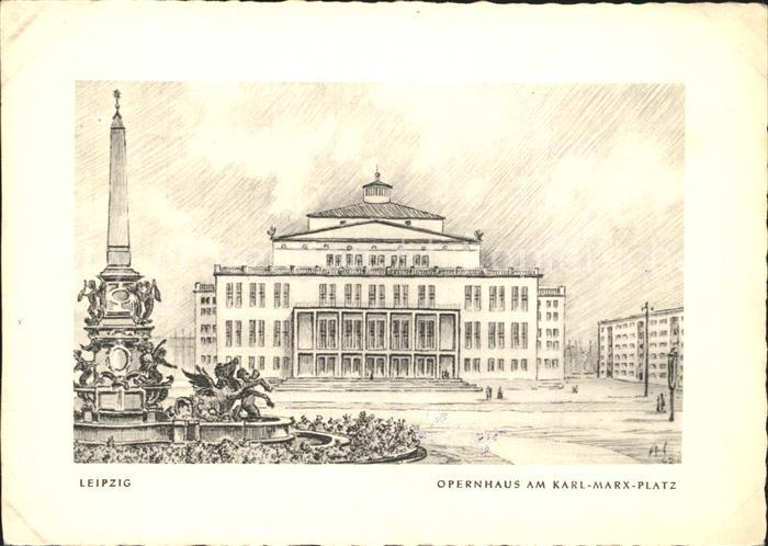 LEIPZIG Sachsen Opernhaus Karl-Marx-Platz Kuenstlerkarte