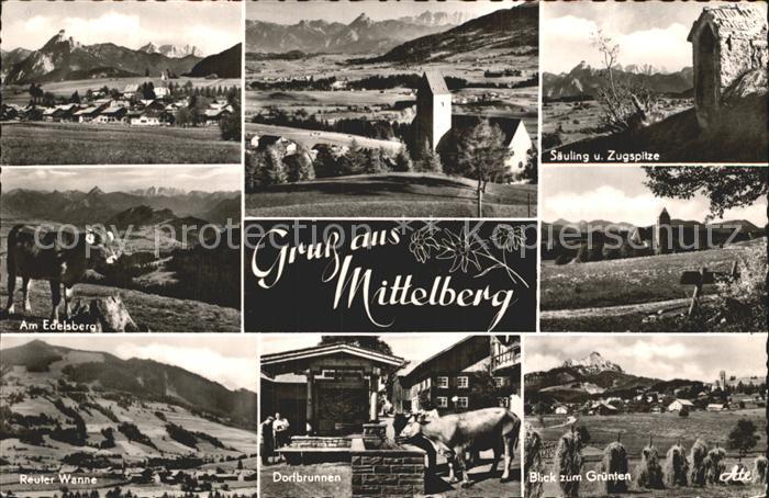 Mittelberg Guenzach Edelsberg Reuter Wanne Gruenten Dorfbrunnen Saeuling Zugspit