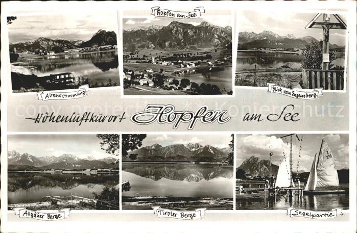 Hopfen See Segelpartie Tiroler Berge Allgaeuer Berge