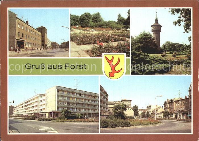 Forst Lausitz Post Rosengarten Wasserturm Berliner Strasse
