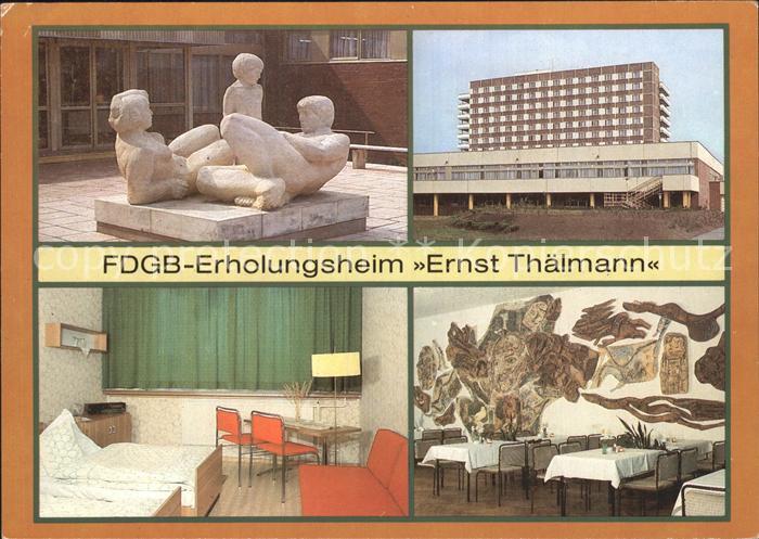 Rheinsberg Erholungsheim Ernst-Thaelmann Plastikgruppe Gaestezimmer