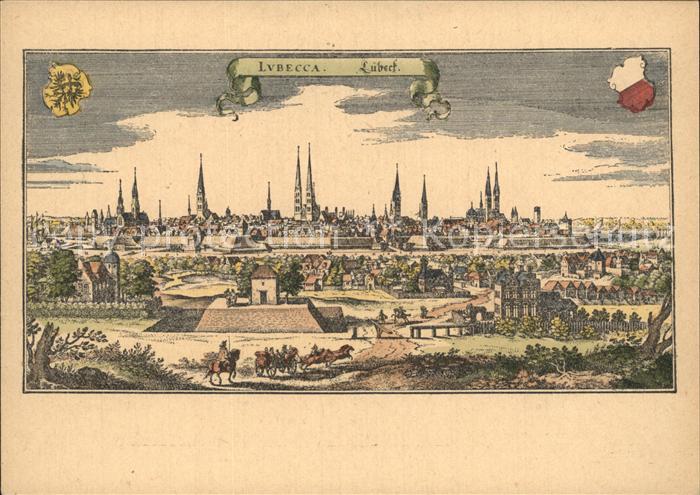 LueBECK CITY Stich von M. Merian
