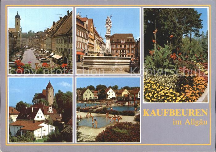 Kaufbeuren Schwimmbad Burg Strassenansicht Brunnen