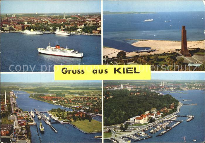 KIEL  CITY Faehre Ehrenmal Fliegeraufnahme
