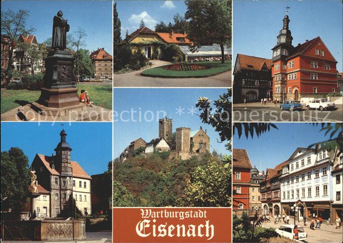 Eisenach Thueringen Lutherdenkmal Teehaus Karthausgarten Rathaus Karlstrasse