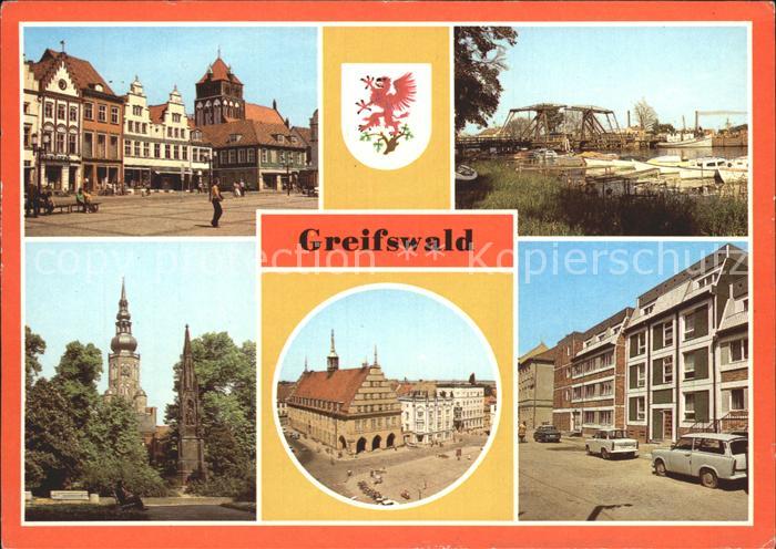 Greifswald Mecklenburg Vorpommern Platz der Freundschaft Wiecker Klappbruecke Te