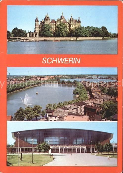 Schwerin Mecklenburg Schloss Pfaffenteich Ziegelsee Sport- Kongresshalle