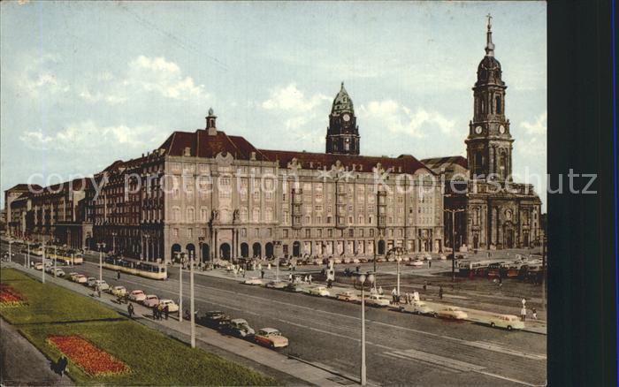 DRESDEN Elbe Altmarkt Kreuzkirche Thaelmannstrasse