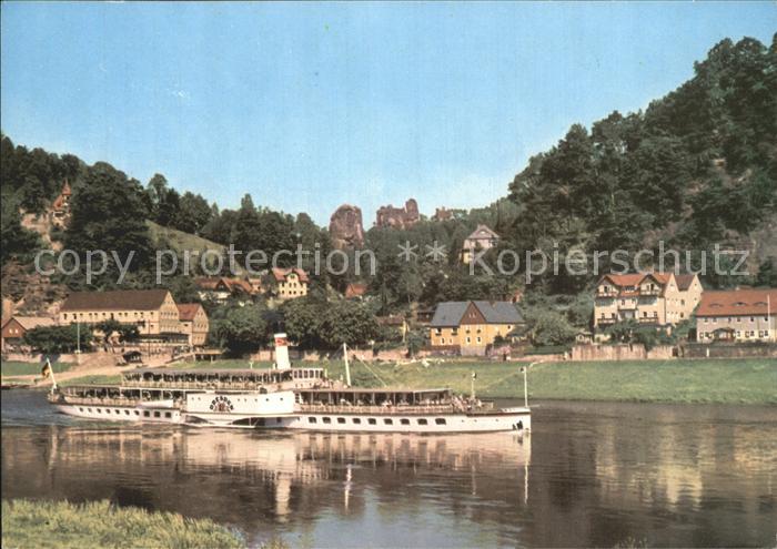 Rathen Saechsische Schweiz Talwaechter Lokomotive Lamm Dampfer