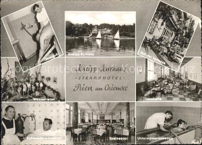 Prien Chiemsee Kurhaus Terrasse Lesehalle Kohlensaeuer-Gasbad