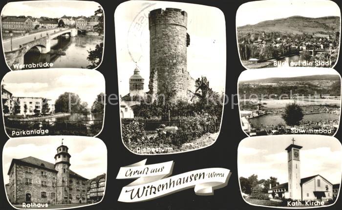 Witzenhausen Katholische Kirche Schwimmbad Rathaus Werrabruecke Diebesturm