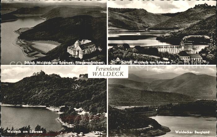 Waldeck Edersee Fliegeraufnahme Schloss Talsperre