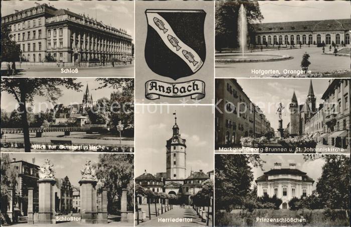 Ansbach Mittelfranken Schloss Hofgarten Orangerin Schlosstor Herriedertor Prinze
