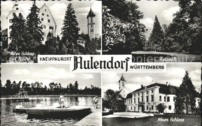 Aulendorf Altes Schloss mit Kirche Steeger See Neues Schloss Kurpark