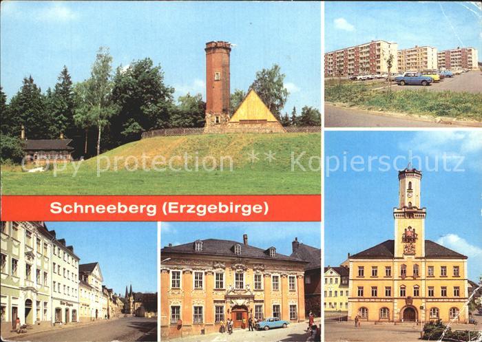 Schneeberg Erzgebirge Keilberg Neubaugebiet Ernst Schneller Platz Museum Rathaus