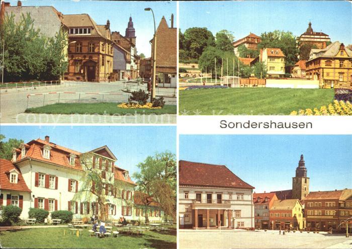 Sondershausen Thueringen Wilhelm Pieck Strasse Blick zum Schloss Rathaus