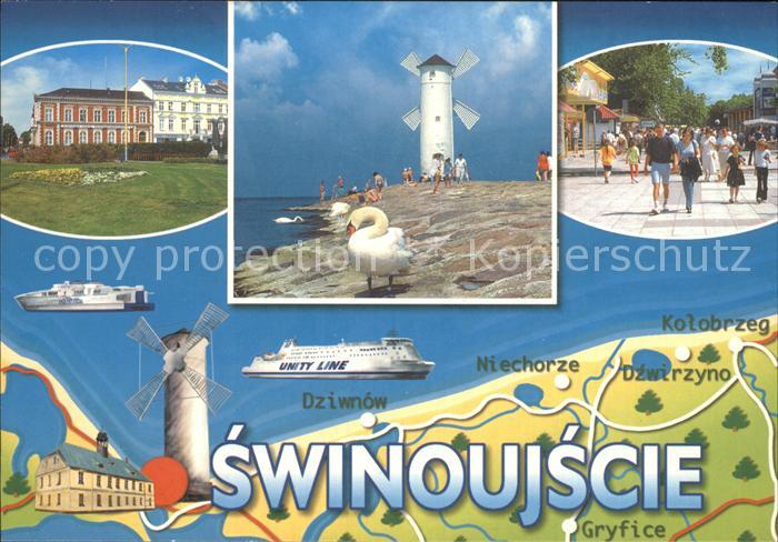 Swinoujscie Swinemuende Leuchtturm Fussgaengerzone