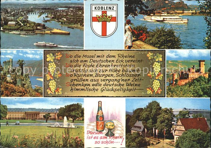 Koblenz Rhein Fliegeraufnahme Deutsche Eck Kurpark