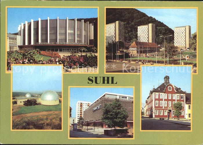 Suhl Thueringer Wald Waffenmuseum Und Hochhaeuser Planetarium Rathaus