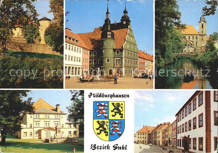 Hildburghausen An der Stadtmauer Rathaus Friedenspark Stadttheater Marx Engels P